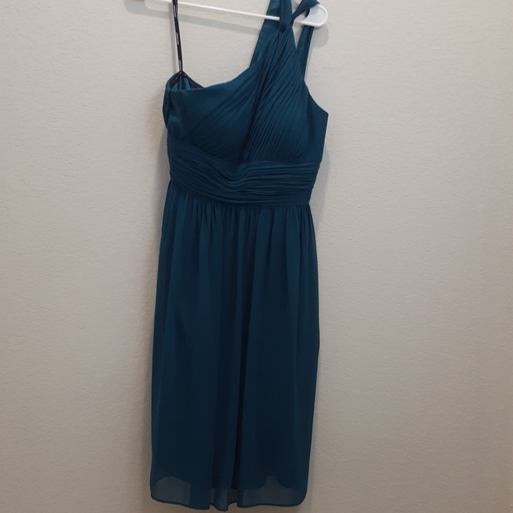 One shoulder turquoise dress - Picture 3 of 4